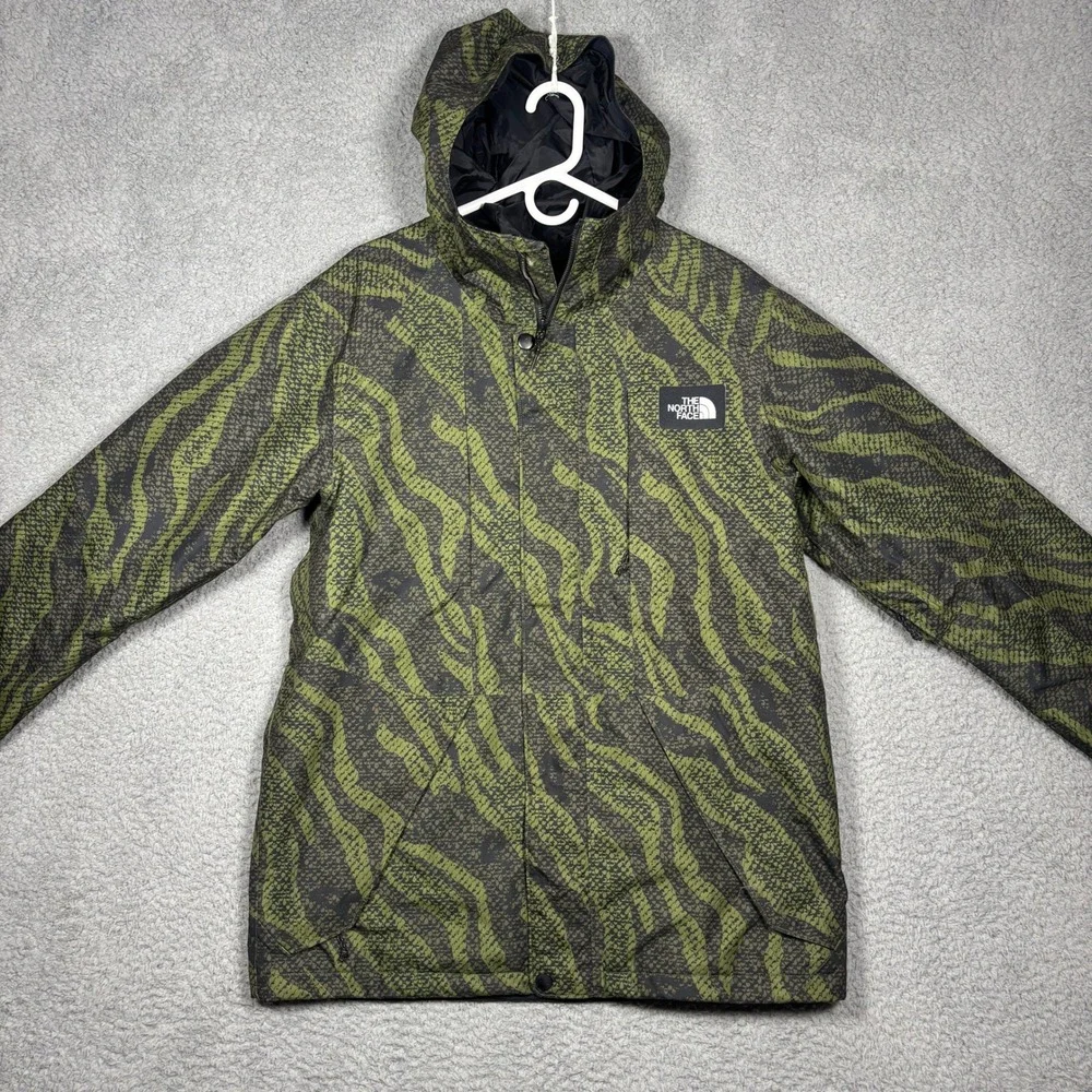 The North Face Mens Green Snakeskin Print Hooded Shell Jacket Size M 1843